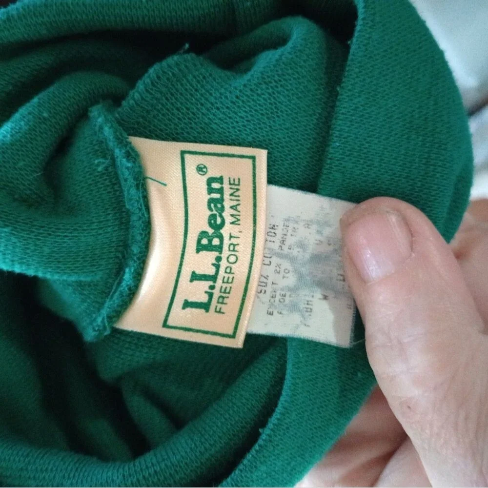 LL Bean women's turtleneck size 8, lot of two, one green one blue